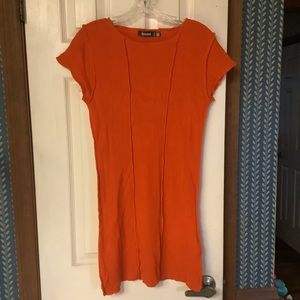 Missguided Short Ribbed Dress Orange Size 2/4